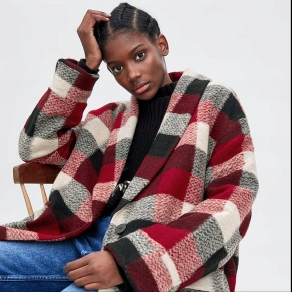Zara Plaid Coat - Picture 2 of 8
